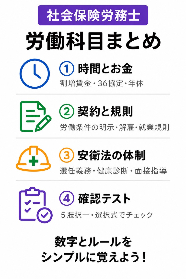 社労士 労働基準法・労働安全衛生法：数字を図で押さえ、本試験形式で確かめる